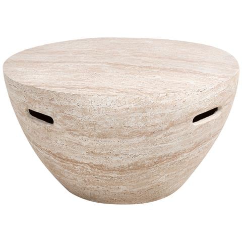 Tavolino Da Caffè Vicarello 68 Cm 68 Cm Effetto Travertino - Foto 2