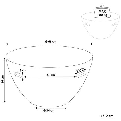 Tavolino Da Caffè Vicarello 68 Cm 68 Cm Effetto Travertino - Foto 6