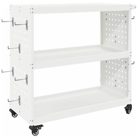 Carrello per Attrezzi con lo scaffale Bianco 75 x 35 x 73 cm - Foto 1