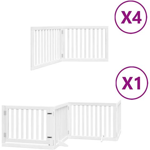 Cancello Cani Porta Pieghevole Bianco 12 Pannelli 960 cm Pioppo - Foto 1