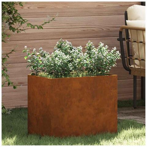 Vaso da giardino Marrone 50 x 32 x 40 cm Acciaio invecchiato - Foto 2