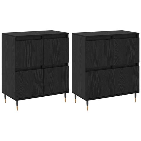 Sideboards 2 pcs Rovere nero 120 x 35 x 70 cm Legno multistrato - Foto 1