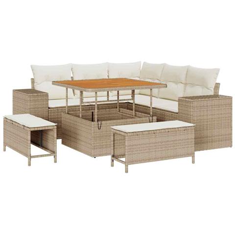 Set Divano da Giardino 8 pcs Beige polyrattan - Foto 1