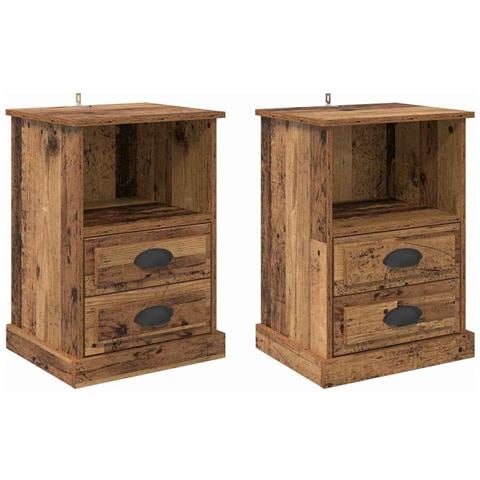 Armadio da Notte 2 pcs Legno vecchio 43 x 36 x 60 cm - Foto 1