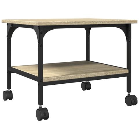 Supporto Stampante 2 Piani Rovere Sonoma 50x40x38cm Multistrato - Foto 1