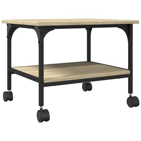 Supporto Stampante 2 Piani Rovere Sonoma 50x40x38cm Multistrato - Foto 9