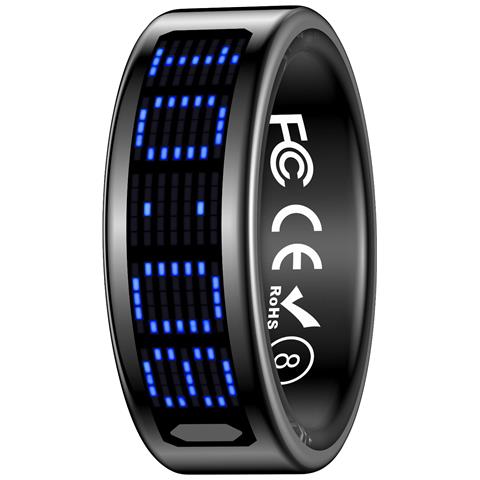 Smart Ring Con Display: Controllo Touch, Monitoraggio Fitness E Telecomando Black 14 - Foto 1