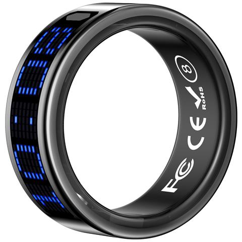 Smart Ring Con Display: Controllo Touch, Monitoraggio Fitness E Telecomando Black 14 - Foto 2