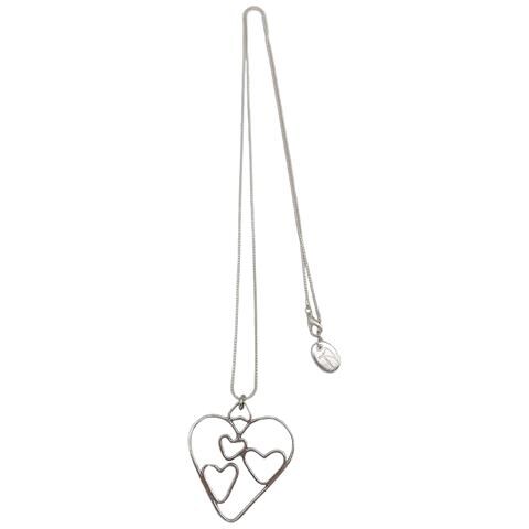 Collana Lunga In Catena Fine E Ciondolo Miss Heart In Argento Placcato - Foto 1