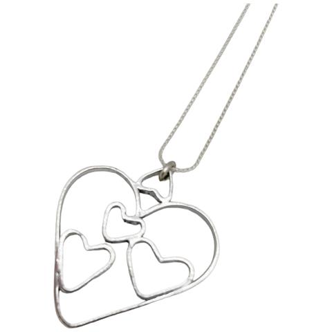 Collana Lunga In Catena Fine E Ciondolo Miss Heart In Argento Placcato - Foto 2