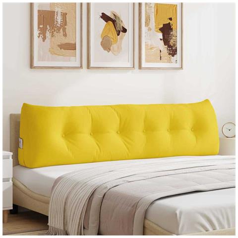 Cuscino per Schiena Giallo Chiaro 180 x 24 x 50 cm Tessuto - Foto 2