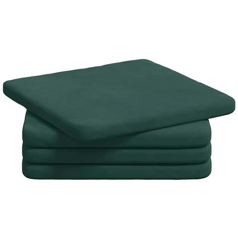 Cuscini per Seduta 4 pcs Verde Scuro 40 x 40 x 3 cm Velluto - Foto 1