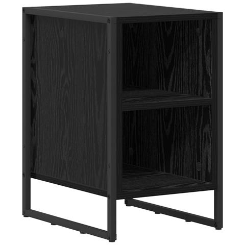 Comodino Rovere Nero 39.5 x 30 x 50 cm Legno multistrato - Foto 1