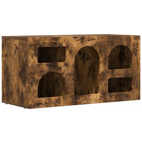 Mobile TV Rovere fumé 80 x 35 x 40 cm Legno multistrato - Foto 1