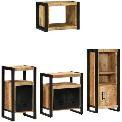 Set di mobili per il bagno 4 pcs Legno di mango massello - Foto 2