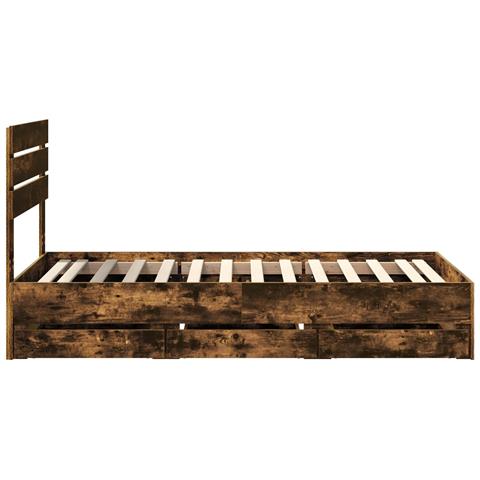 Struttura del letto con cassetto Rovere fumé 90 x 190 cm - Foto 9