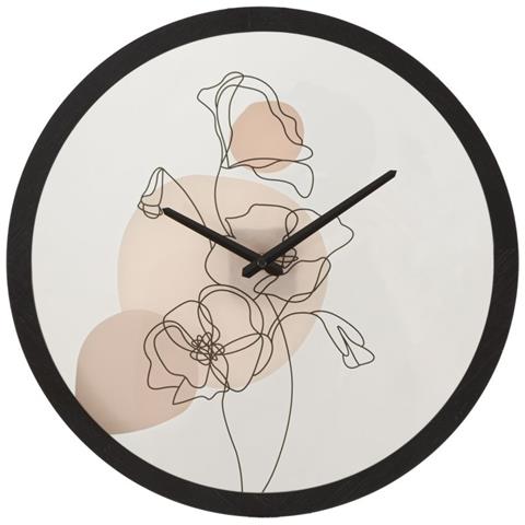 Orologio Da Parete Flower B Con Decoro Floreale Multicolor - Foto 1