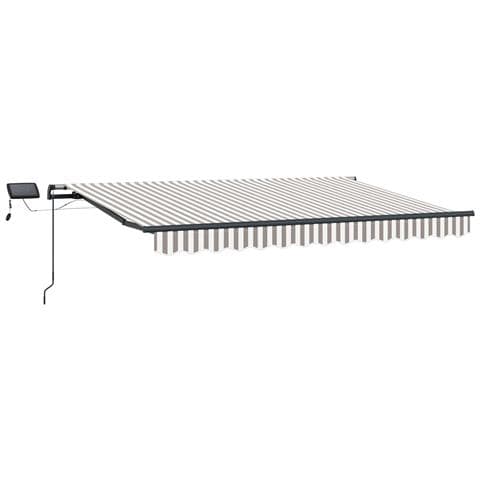 Tenda Retrattile Grigio chiaro e bianco 450 × 300 cm Tessuto - Foto 1