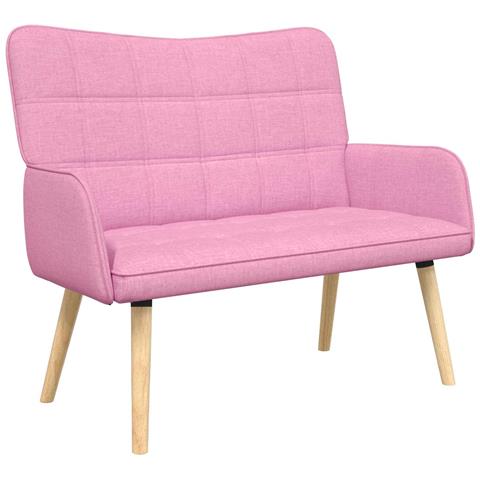 Sofa a Due Posti Rosa 115 x 61 x 87 cm Tessuto - Foto 1