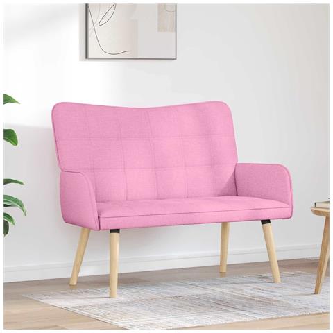 Sofa a Due Posti Rosa 115 x 61 x 87 cm Tessuto - Foto 2