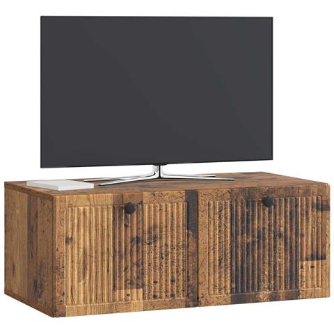 Mobile Porta TV da Muro Legno antico 78,5 x 41 x 30 cm - Foto 2