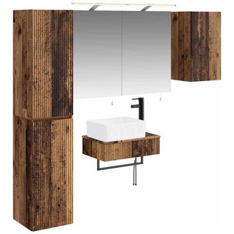 Set di mobili per il bagno 5 pcs Legno antico - Foto 1