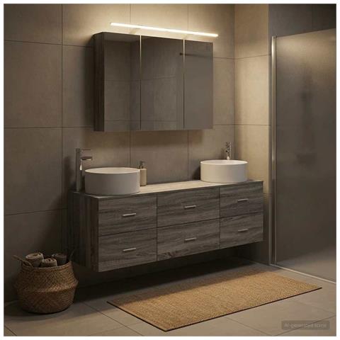 Set di mobili per il bagno 4 pcs Sonoma grigio - Foto 2