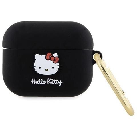 Custodia In Silicone 3d A Forma Di Testa Di Hello Kitty Per Airpods Pro - Nera - Foto 2