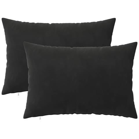Cuscino con cuscino HEERLEN 2 pz Nero Velluto - Foto 1