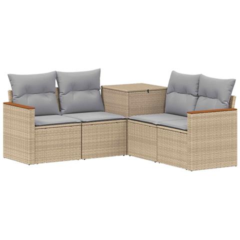 Set di divani 5 pz Beige e Grigio Chiaro - Foto 1