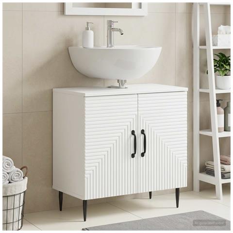 Armadio per Lavabo da Bagno HAARLEM Bianco 59,5 x 31,5 x 59 cm - Foto 2