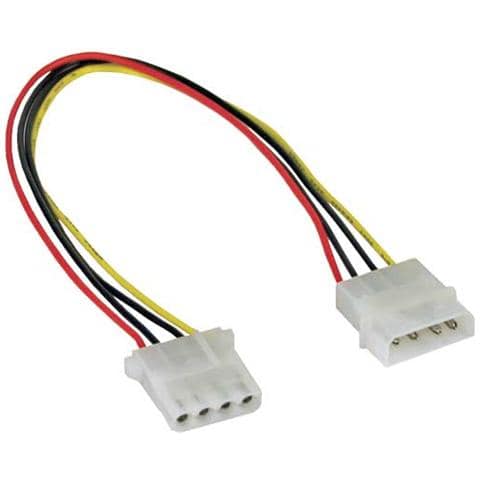 cavo prolunga alimentazione interna da alimentatore 5,25" 4pin maschio a fddhdd 5,25" 4pin femmina, 30cm - Foto 1