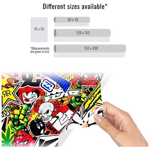 Foglio Pellicola Adesiva per Wrapping Sticker Bomb Regular, 152 x 200 cm - Foto 6