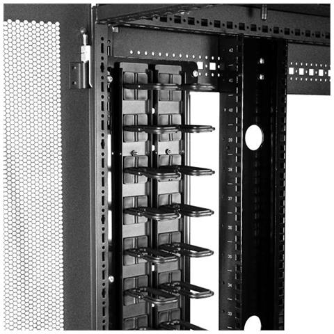 Pannelo Gestione Cavi Verticale per Server Rack con Gancio a D - 40U - Foto 2