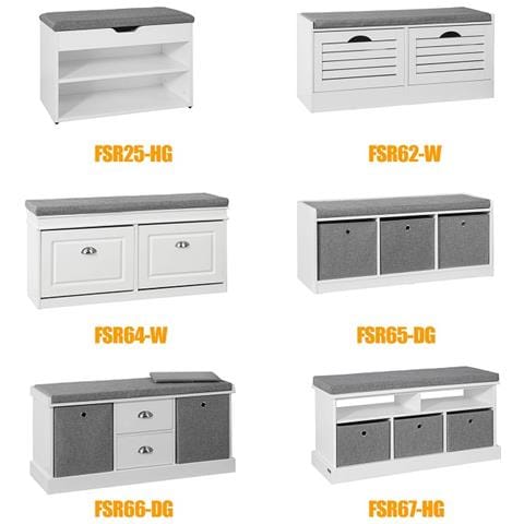 Panca Scarpiera Cassapanca Da Interno Mobile Bagno Con 2 Cassetti E 2 Cesti Bianco L96*p33*a50cm Fsr66-hg - Foto 8