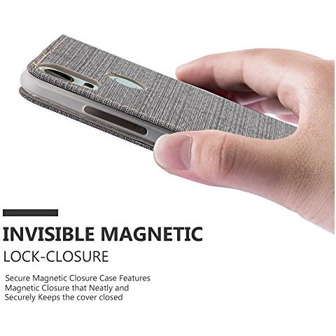 Custodia Compatibile Con Htc Desire 10 Pro In Grigio Nero - Coperchio Protettiva Con Chiusura Magnetica, Funzione Stand E Tasca Per Le Carte - Foto 2