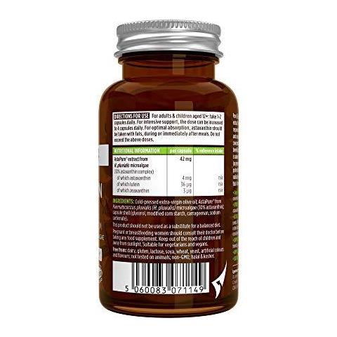 Pure Essential Astaxantina Complesso 42 Mg Astapure Fornendo 4 Mg H. Pluvialis Astaxantina 90 Vegan Capsule - Foto 2