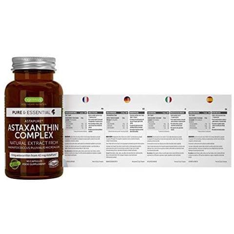 Pure Essential Astaxantina Complesso 42 Mg Astapure Fornendo 4 Mg H. Pluvialis Astaxantina 90 Vegan Capsule - Foto 4