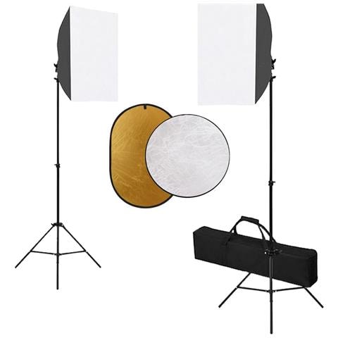 Kit per Studio Fotografico con Softbox, Fondale e Riflettore - Foto 1