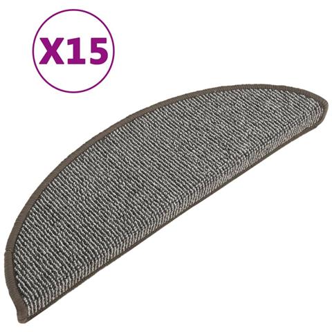 Tappetini per Scale 15 pz Grigio 56x17x3 cm - Foto 1