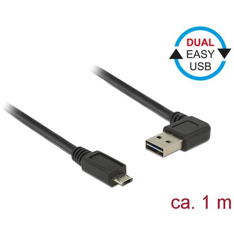 1m, USB2.0-A / USB2.0 Micro-B 1m USB A Micro-USB B Nero cavo USB - Foto 2
