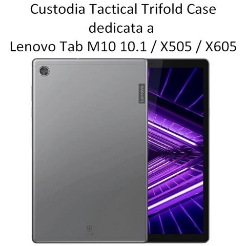 Custodia Originale Book Trifold Case Per Lenovo Tab M10 Tb-505 - Tb-605 Black - Foto 2