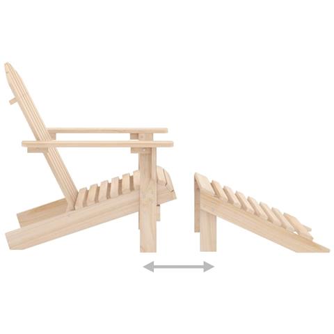 Sedia Adirondack Con Poggiapiedi E Tavolo Massello Di Abete - Foto 2