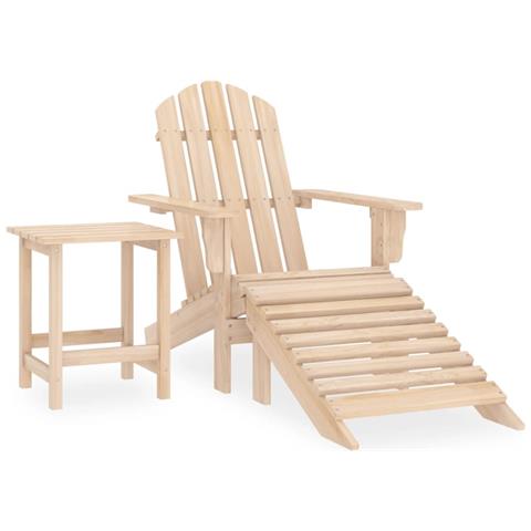Sedia Adirondack Con Poggiapiedi E Tavolo Massello Di Abete - Foto 1