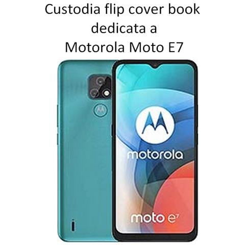 Smart Book Custodia Poket Silicone Flip Cover Case Per Motorola Moto E7 Black - Foto 2