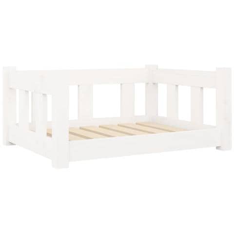 Cuccia Per Cani Bianca 65,5x50,5x28 Cm Legno Massello Di Pino - Foto 2