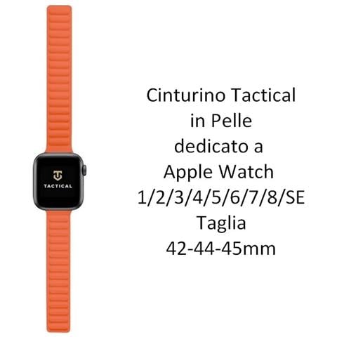 Cinturino 742 Originale Loop Leather Per Apple Watch 1-2-3-4-5-6-7-se 42 44 45mm Orange - Foto 2