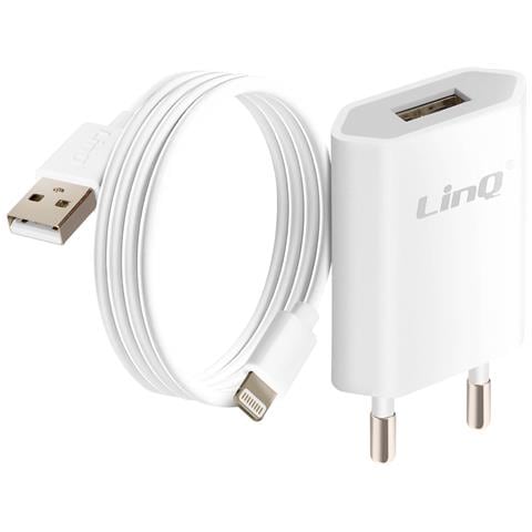 Caricabatterie Da Parete Usb + Cavo Usb A Iphone Lightning, Bianco - Foto 10