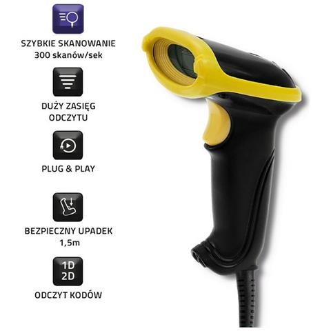 Lettore Codici a Barre 50867 Laser 1D 2D USB Colore Nero - Foto 2