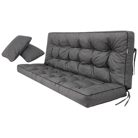 Cuscino Per Altalena Hollywood, Morbido Cuscino Per Seduta, Resistente Cuscino Per Altalena Da Giardino, Cuscino Adatto Per Roulotte, Cuscino Per Panca Con Schienale. Larghezza 140 Cm - Grafite - Foto 1